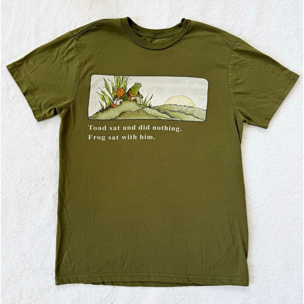 Frog and Toad Men’s Green Graphic Print Crew Neck Short Sleeve T-Shirt Size S